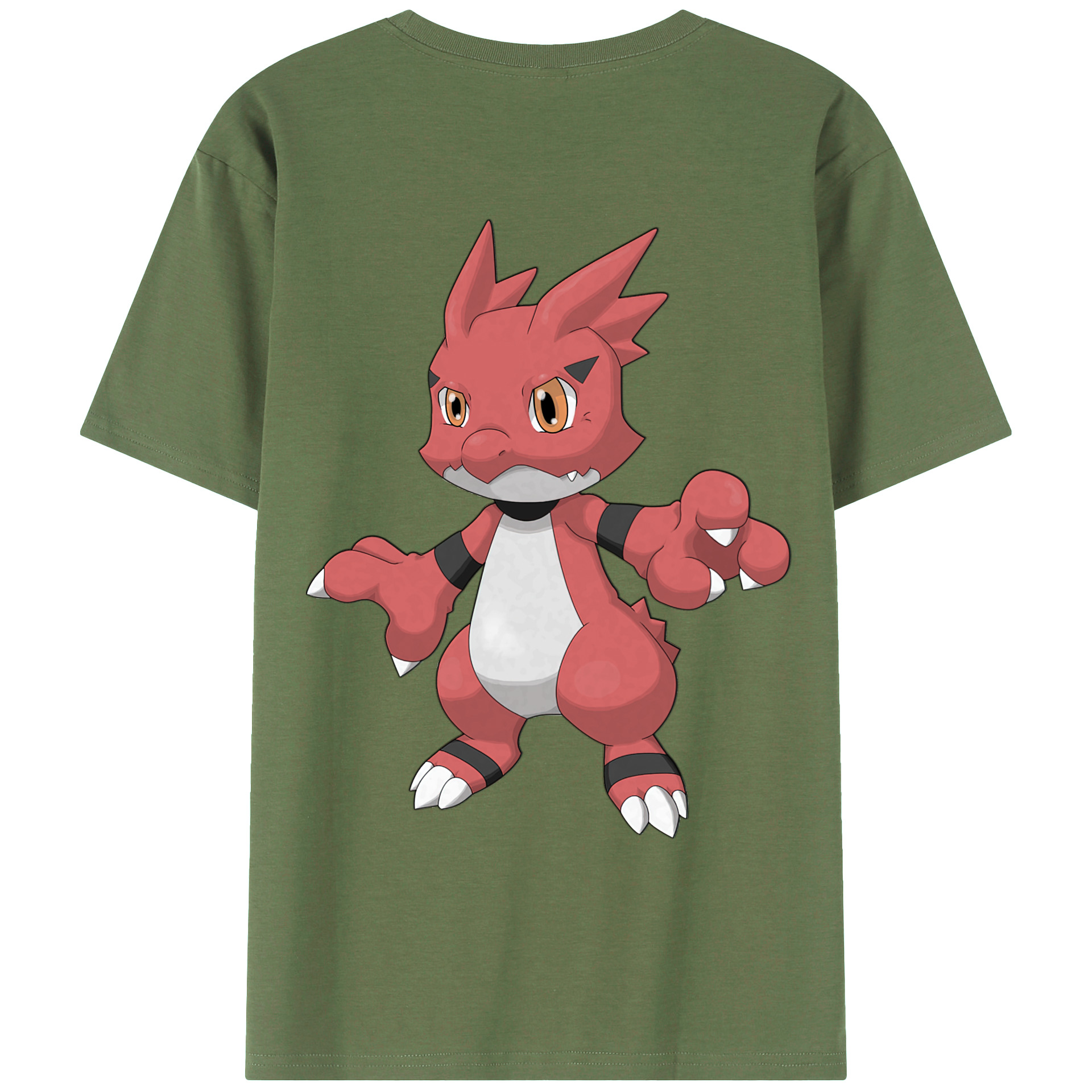 （画像用） Digimon デジタルモンスター/デジモン 綿100％ メンズ半袖Tシャツ（バックプリント） 通気性